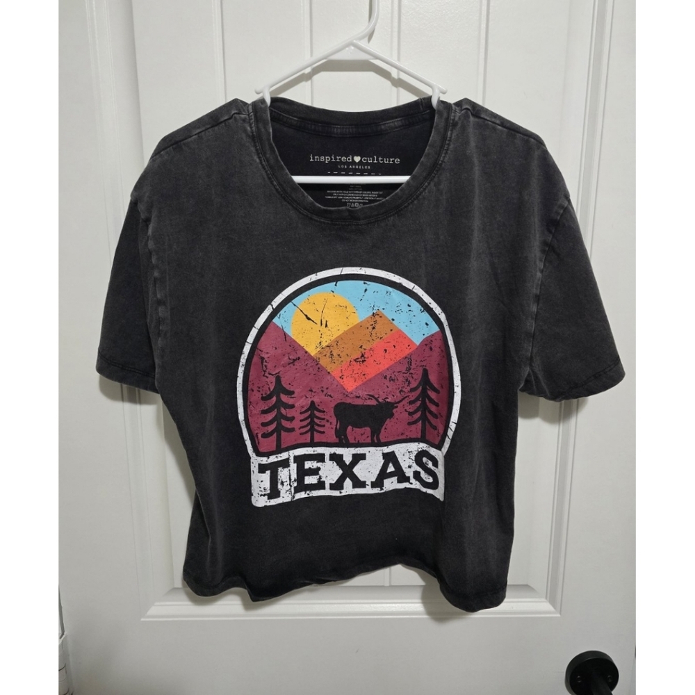 Womens Semi Crop Top Western TEXAS XL Inspired Culture